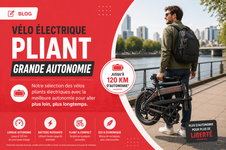 Vélo électrique pliant grande autonomie